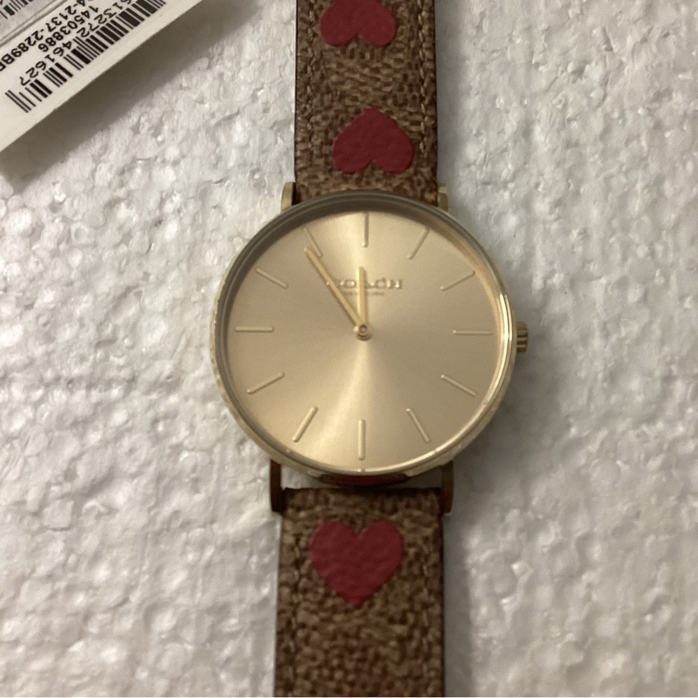 Coach Gold Watch with Red Heart Details - Picture 2 of 10